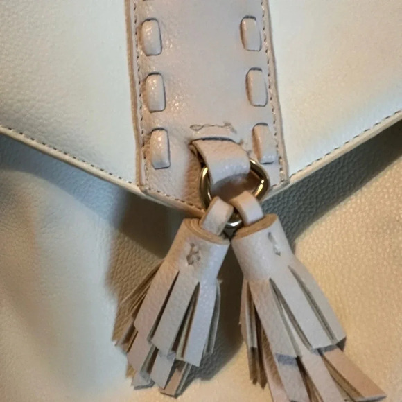 Lionel Backpack Purse. Cream. Snap Closure. Pockets. Adjustable Straps. - Picture 7 of 7